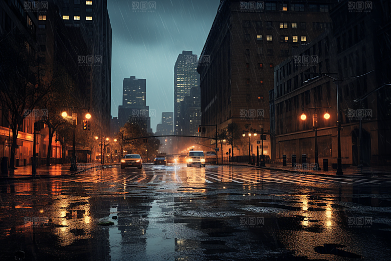 暴雨环境大雨摄影图