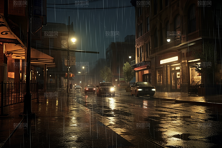 暴雨户外环境摄影图