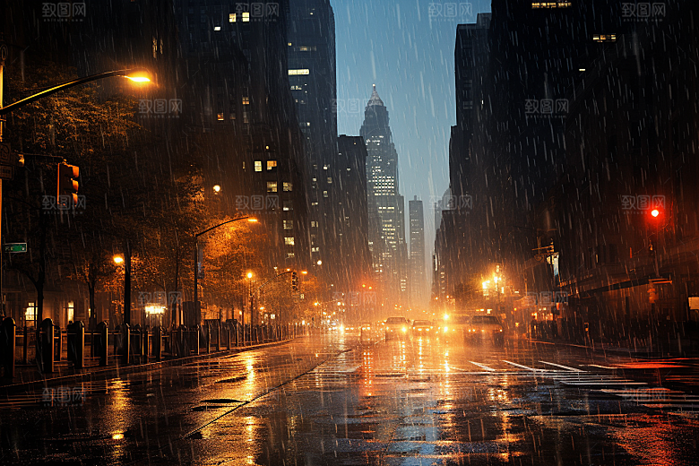 暴雨户外环境摄影图
