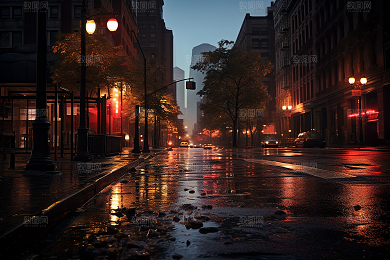 暴雨雨夜户外摄影图