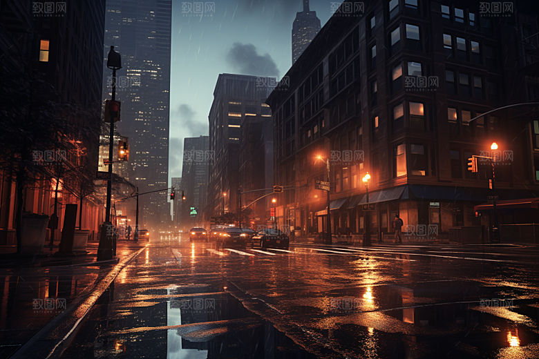 暴雨户外下雨摄影图