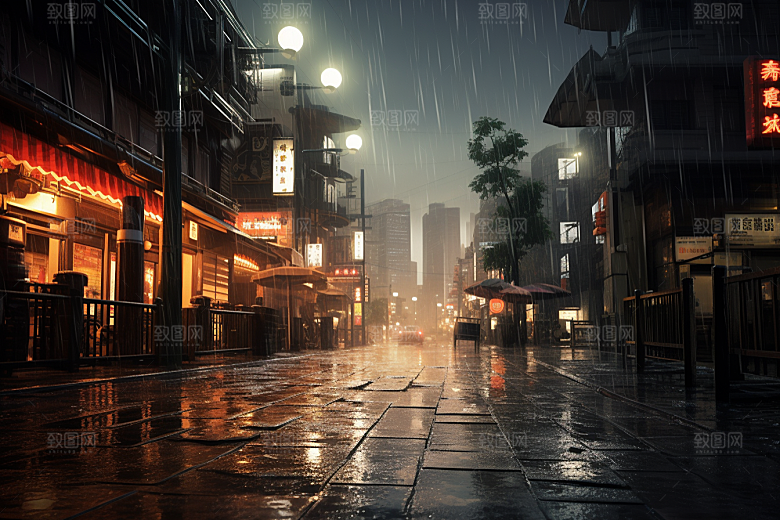 暴雨雨天下雨摄影图