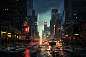 暴雨安静大雨摄影图
