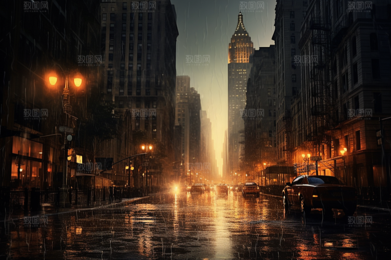 暴雨大雨户外摄影图