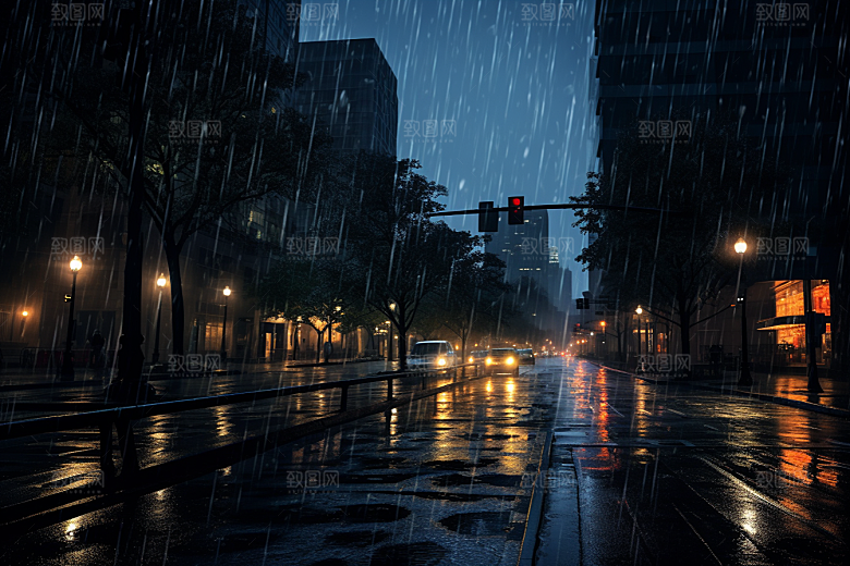 暴雨雨天高清摄影图