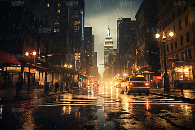 暴雨大雨环境摄影图