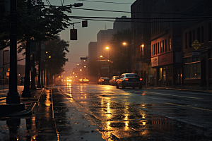 暴雨室外雨夜摄影图