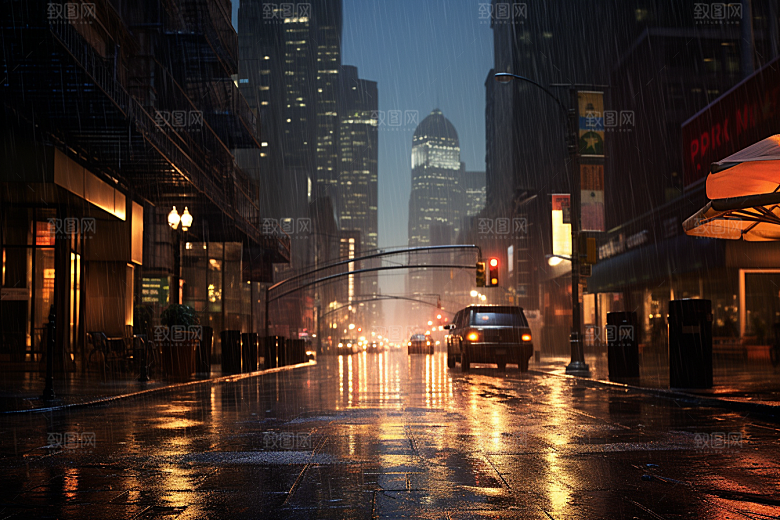 暴雨下雨自然摄影图