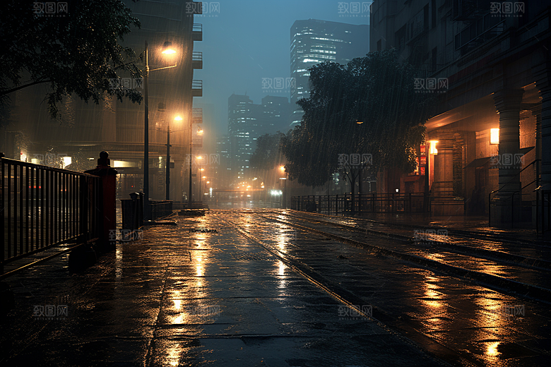 暴雨室外雨天摄影图