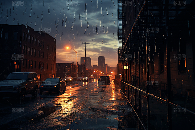 暴雨户外雨夜摄影图