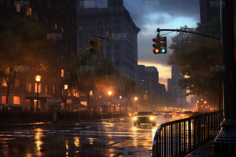 暴雨环境雨天摄影图