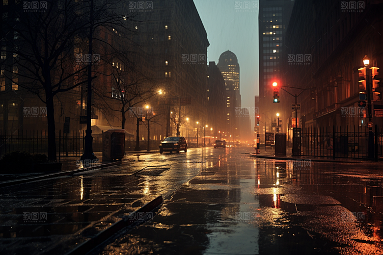 暴雨户外雨夜摄影图