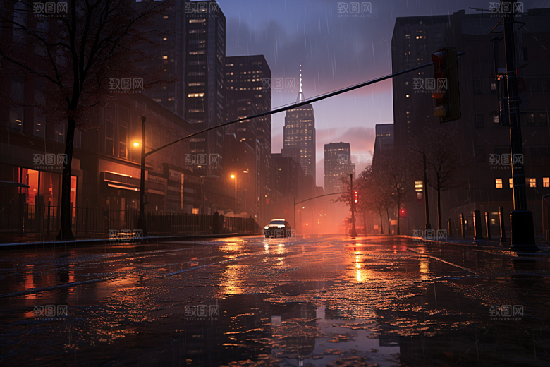 暴雨户外雨夜摄影图