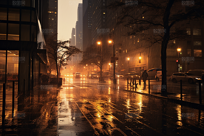 暴雨大雨自然摄影图