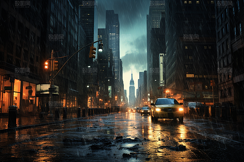 暴雨户外室外摄影图