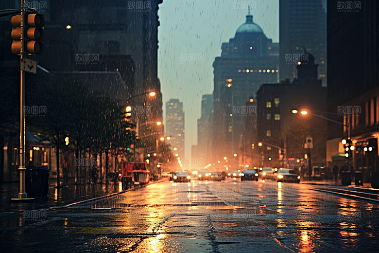 暴雨下雨环境摄影图