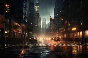 暴雨自然雨天摄影图