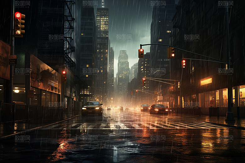 暴雨自然雨天摄影图