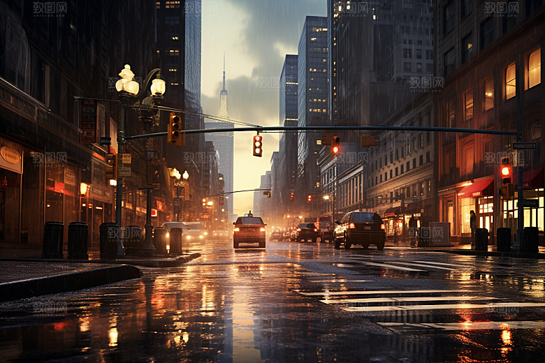 暴雨大雨自然摄影图