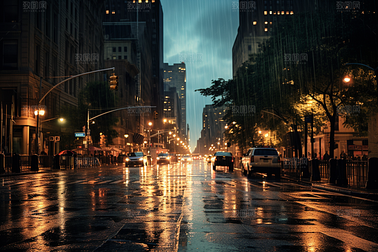 暴雨环境高清摄影图