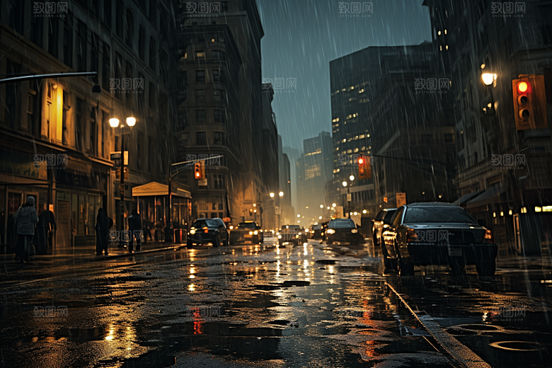 暴雨下雨雨天摄影图