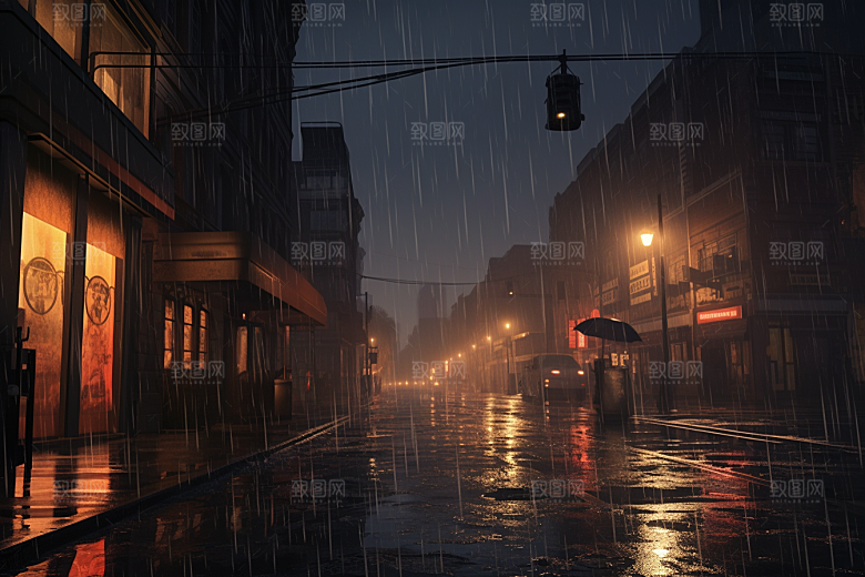 暴雨安静雨天摄影图