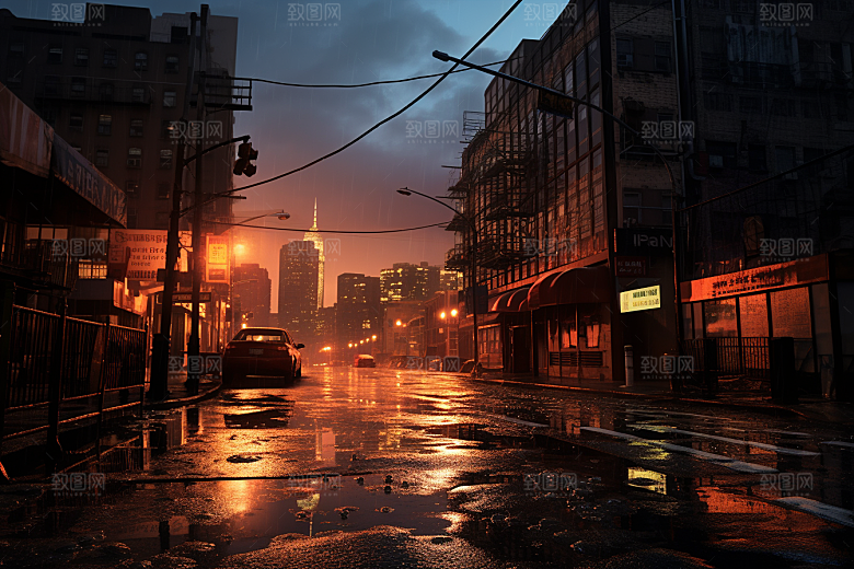暴雨大雨雨天摄影图