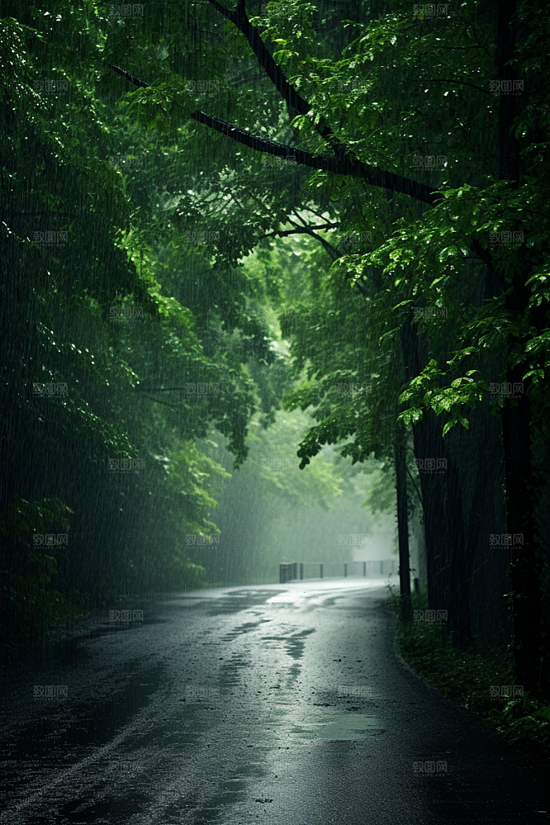 暴雨安静雨天摄影图
