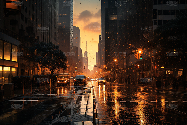 暴雨下雨自然摄影图