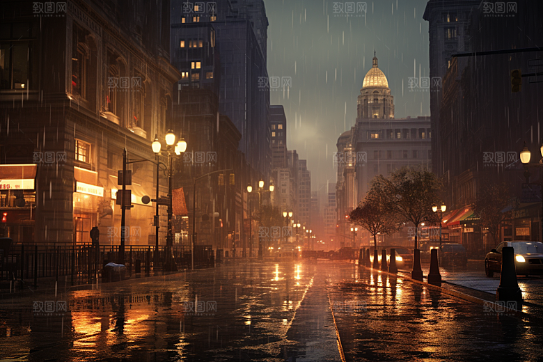 暴雨户外环境摄影图