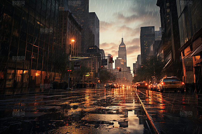 暴雨高清大雨摄影图
