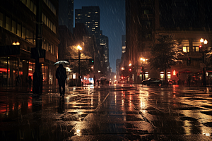 暴雨雨夜雨天摄影图