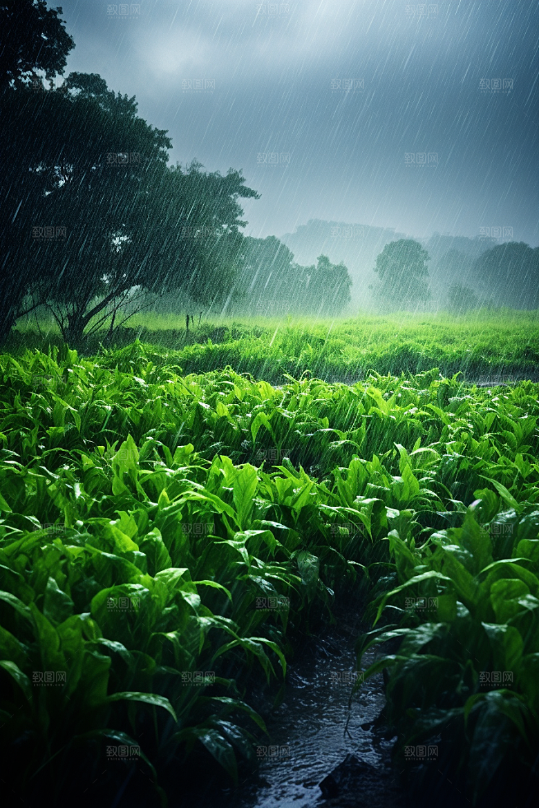 暴雨雨夜雨天摄影图