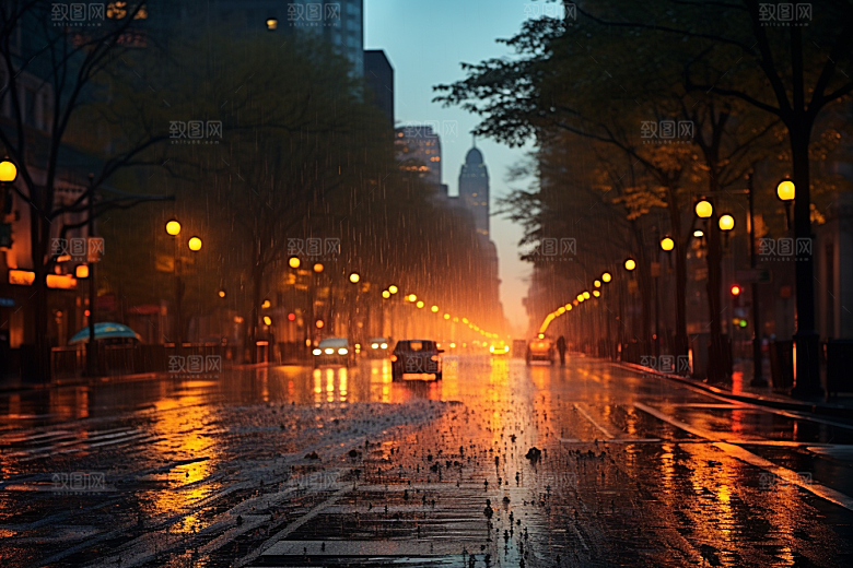 暴雨雨天自然摄影图
