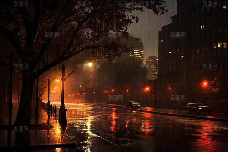 暴雨环境雨天摄影图