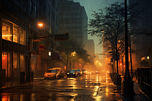 暴雨下雨安静摄影图