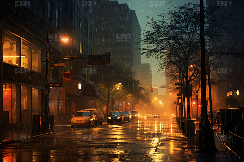 暴雨下雨安静摄影图
