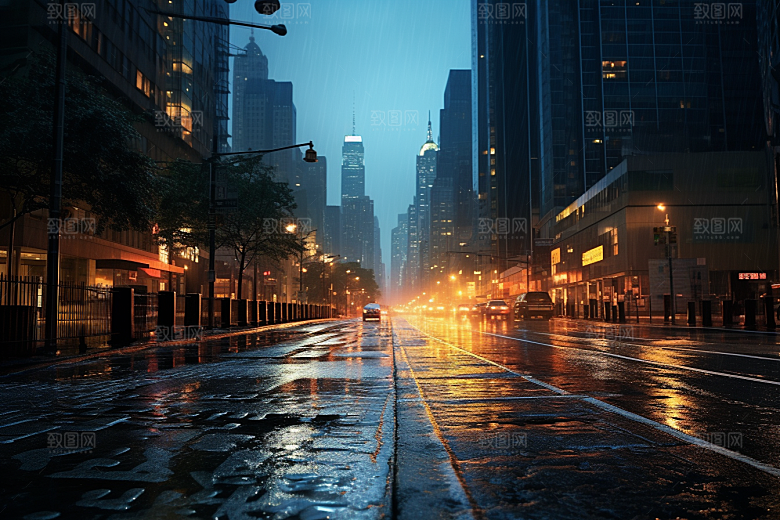 暴雨雨夜大雨摄影图