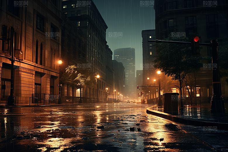 暴雨室外环境摄影图