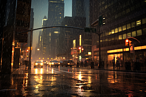 暴雨雨天自然摄影图