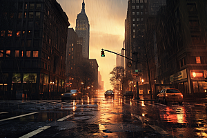 暴雨下雨雨夜摄影图