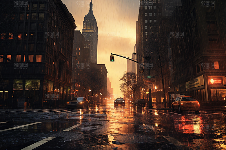 暴雨下雨雨夜摄影图