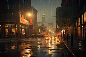 暴雨安静下雨摄影图