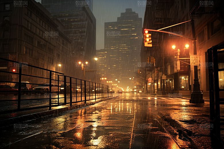 暴雨下雨户外摄影图