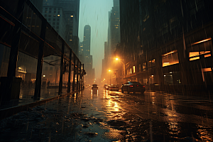 暴雨大雨下雨摄影图