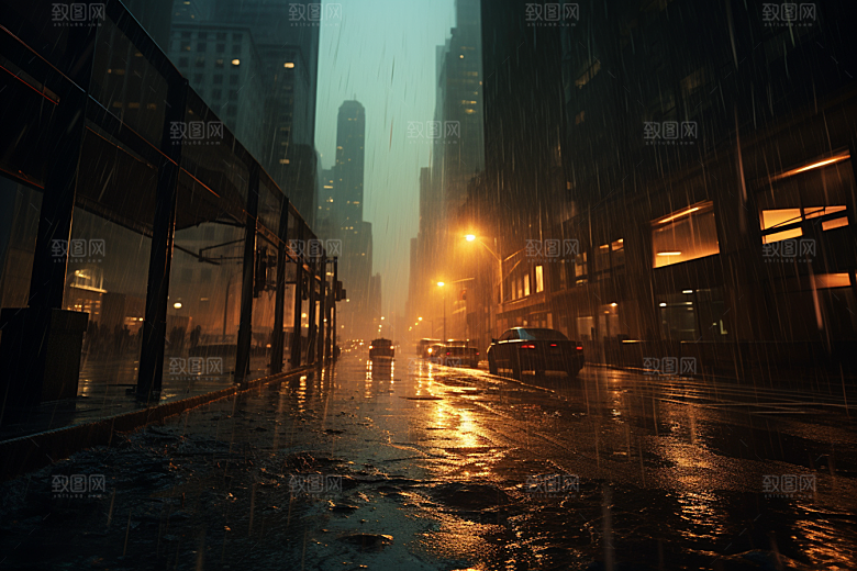暴雨大雨下雨摄影图