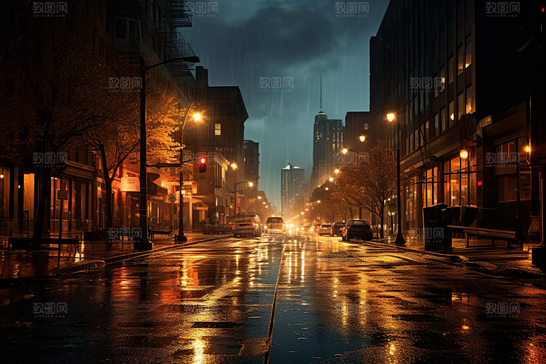 暴雨户外雨天摄影图