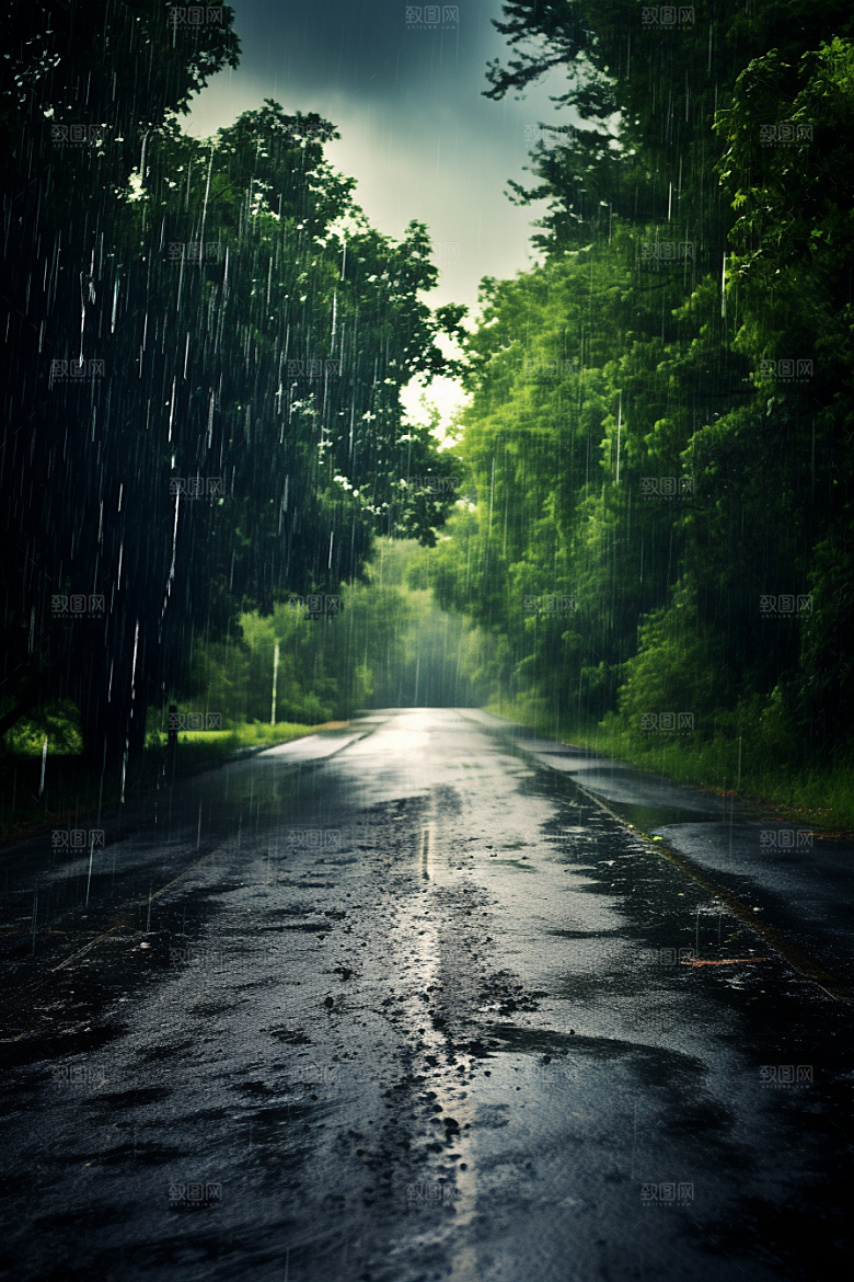 暴雨户外下雨摄影图