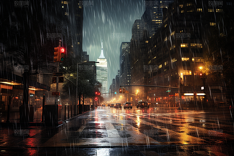 暴雨雨天环境摄影图