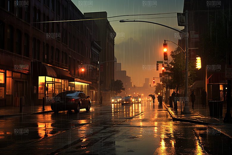 暴雨雨天下雨摄影图